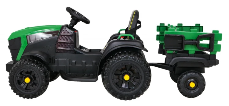 Traktor na akumulator Titanium Z Przyczepą Zielony