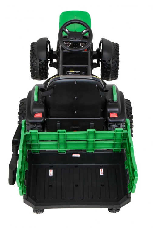 Traktor na akumulator Titanium Z Przyczepą Zielony