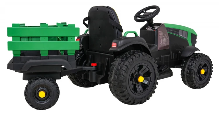 Traktor na akumulator Titanium Z Przyczepą Zielony