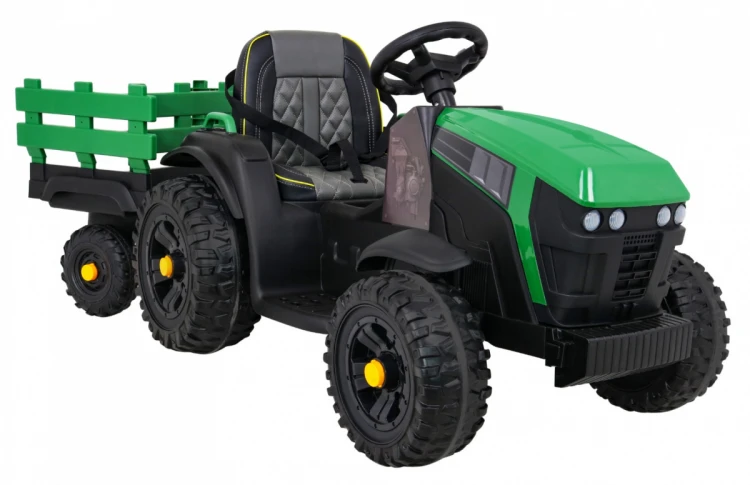Traktor na akumulator Titanium Z Przyczepą Zielony