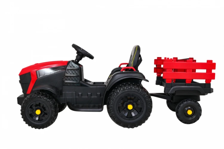 Traktor na akumulator Titanium Z Przyczepą Czerwony