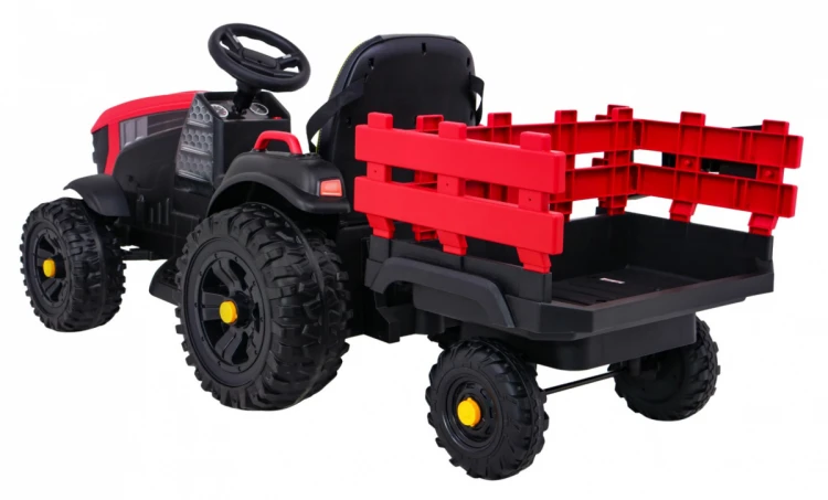 Traktor na akumulator Titanium Z Przyczepą Czerwony