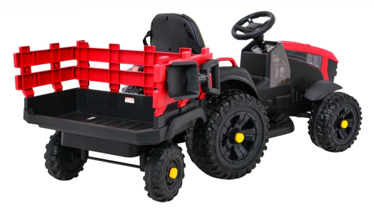 Traktor na akumulator Titanium Z Przyczepą Czerwony