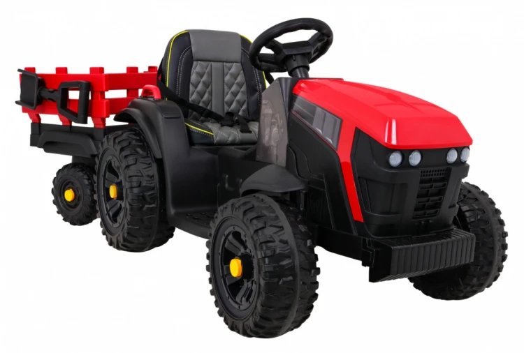 Traktor na akumulator Titanium Z Przyczepą Czerwony