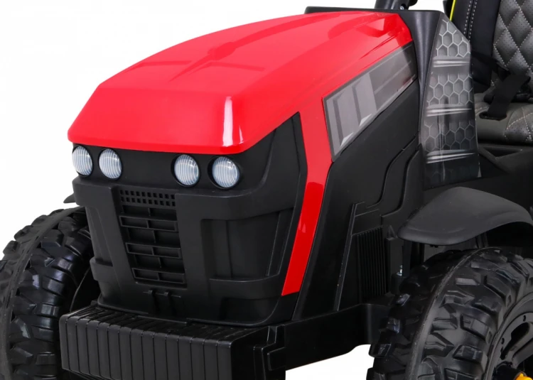 Traktor na akumulator Titanium Z Przyczepą Czerwony