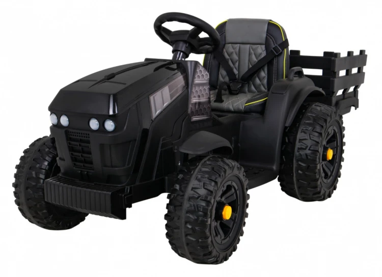 Traktor na akumulator Titanium Z Przyczepą Czarny
