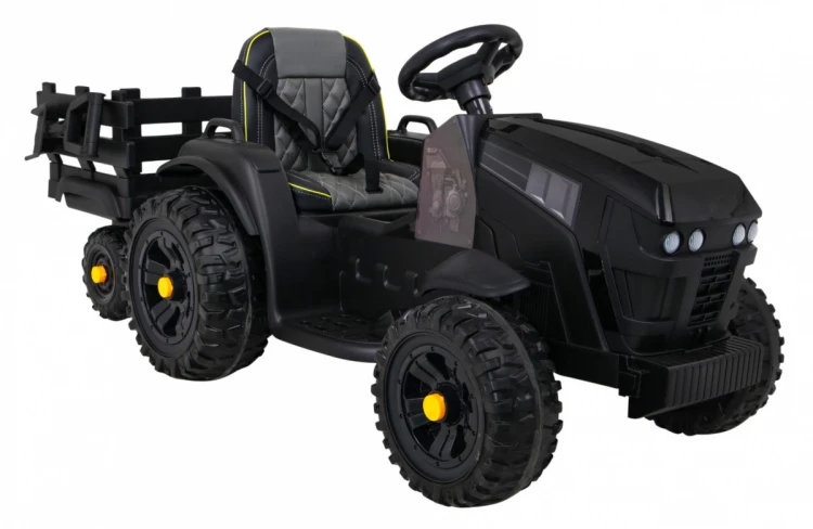 Traktor na akumulator Titanium Z Przyczepą Czarny