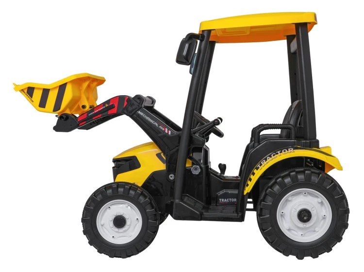 Traktor na akumulator  MEGA  D68 Z Przyczepką Żółty 24V 2x200W