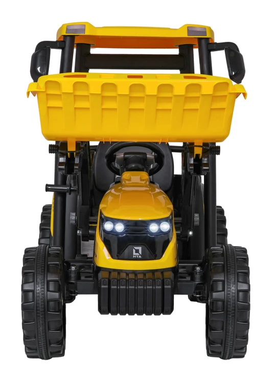 Traktor na akumulator  MEGA  D68 Z Przyczepką Żółty 24V 2x200W