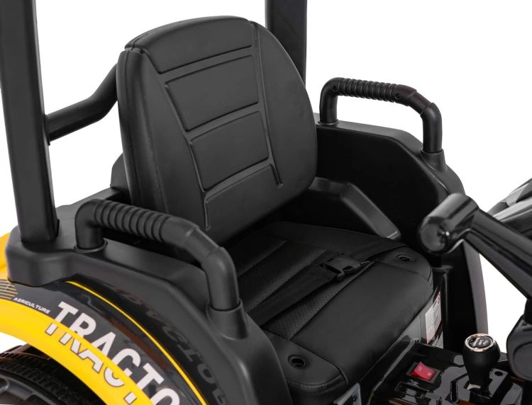 Traktor na akumulator  MEGA  D68 Z Przyczepką Żółty 24V 2x200W