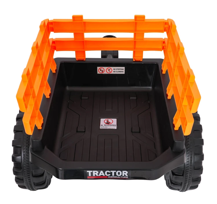 Traktor na akumulator  MEGA  D68 Z Przyczepką Żółty 24V 2x200W