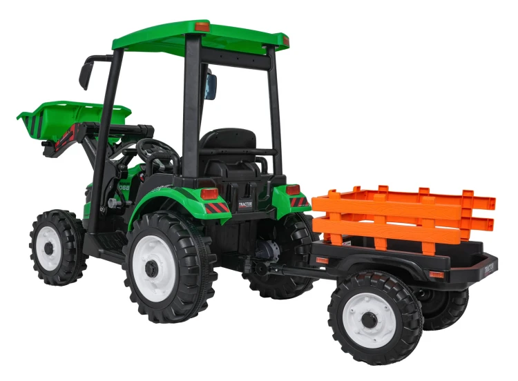 Traktor na akumulator  MEGA  D68 Z Przyczepką Zielony 24V 2x200W
