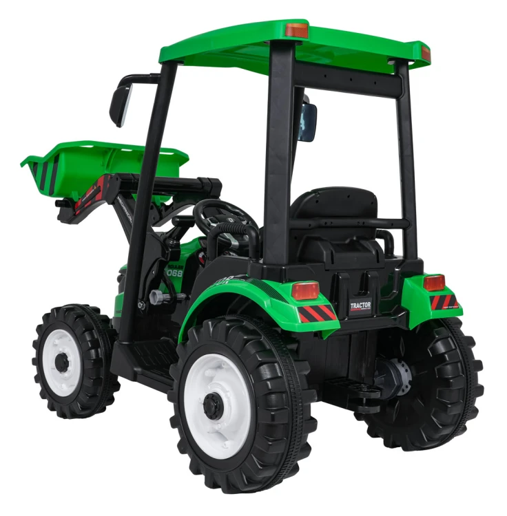 Traktor na akumulator  MEGA  D68 Z Przyczepką Zielony 24V 2x200W