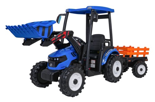 Traktor na akumulator  MEGA  D68 Z Przyczepką Niebieski 24V 2x200W