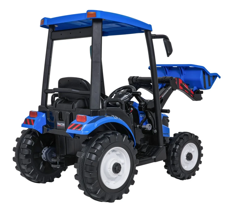 Traktor na akumulator  MEGA  D68 Z Przyczepką Niebieski 24V 2x200W