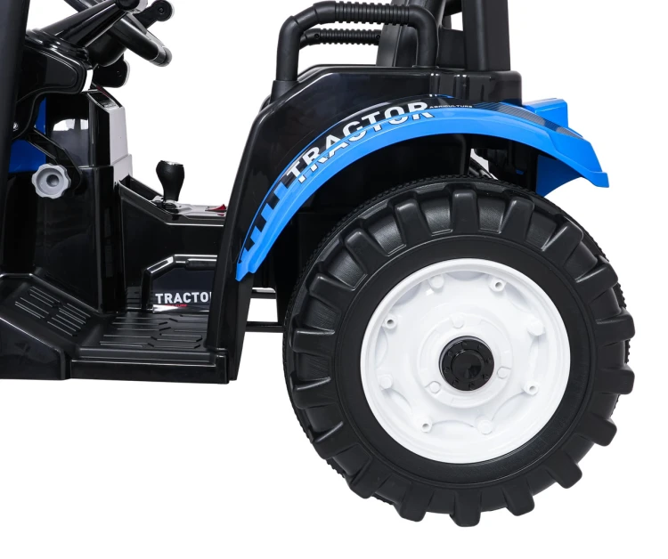 Traktor na akumulator  MEGA  D68 Z Przyczepką Niebieski 24V 2x200W