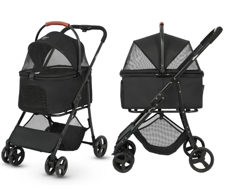 Qppet Wózek dla zwierząt Bobbie Pet Black