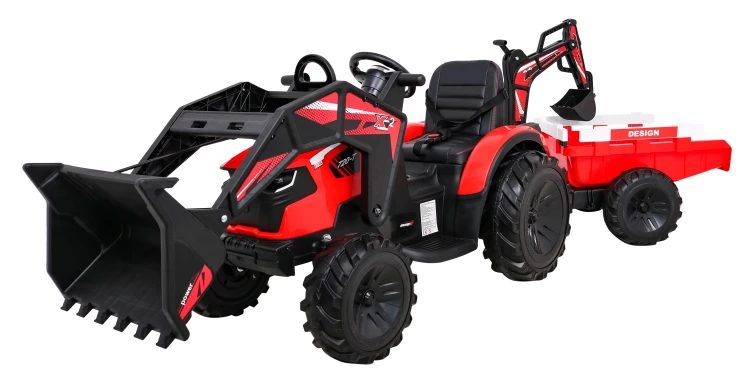 Pojazd Traktor Na Akumulator Z Przyczepą 720-T Czerwony SX2068
