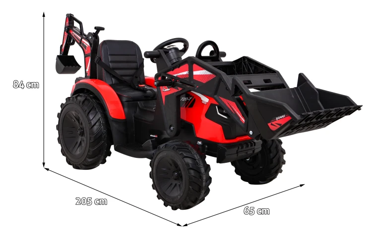 Pojazd Traktor Na Akumulator Z Przyczepą 720-T Czerwony SX2068