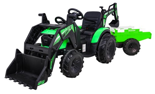 Pojazd Traktor Na Akumulator Z Przyczepą 720-T Zielony SX2068