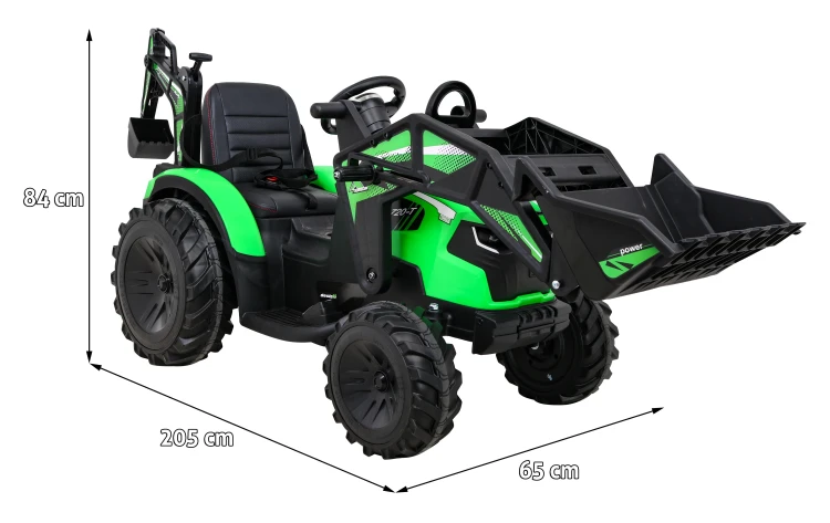 Pojazd Traktor Na Akumulator Z Przyczepą 720-T Zielony SX2068
