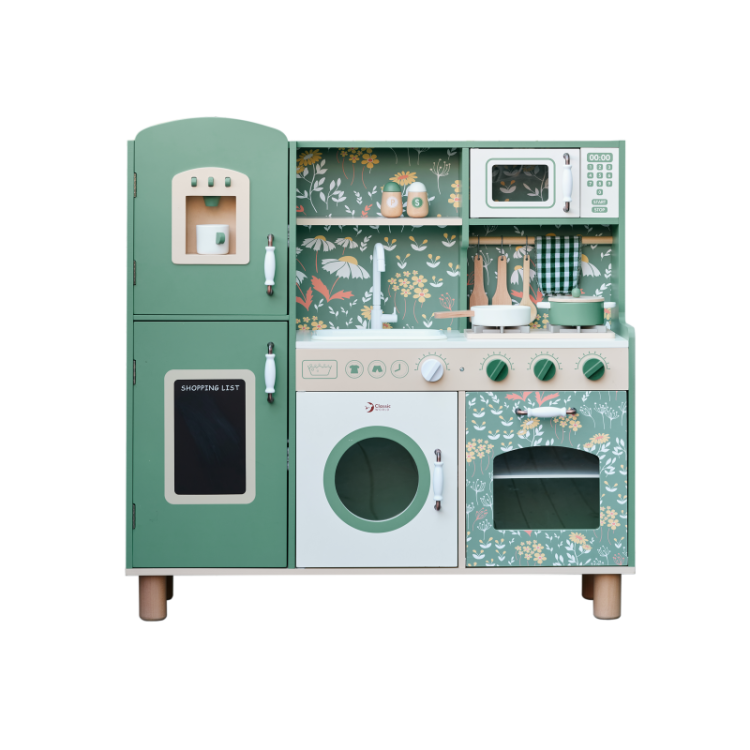 CLASSIC WORLD Duża Drewniana Kuchnia Vintage dla Dzieci + Akc