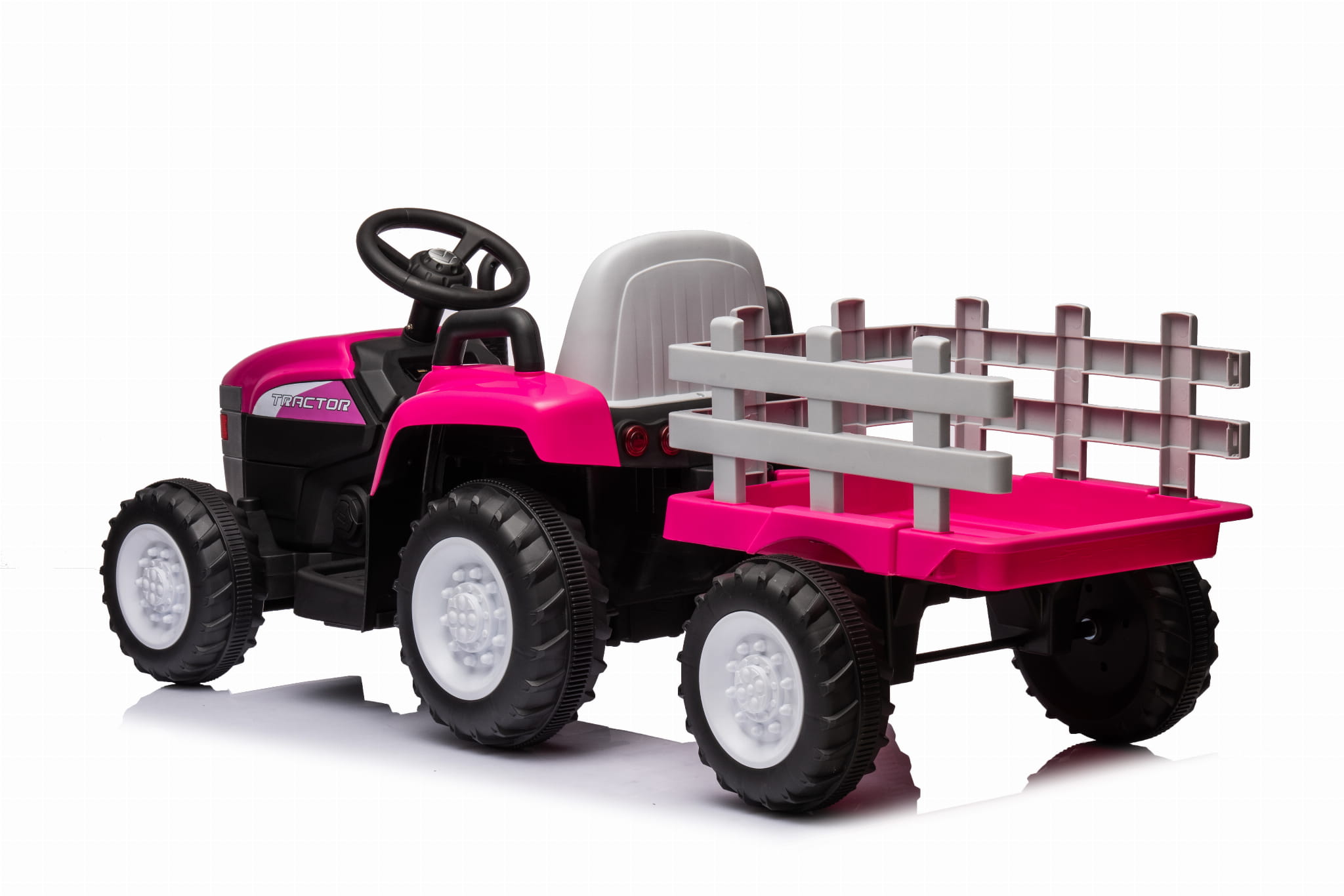 różówy traktor na akumulator