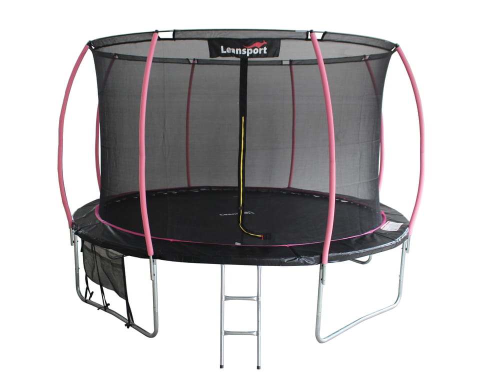 trampolina ogrodowa czarno-różowa