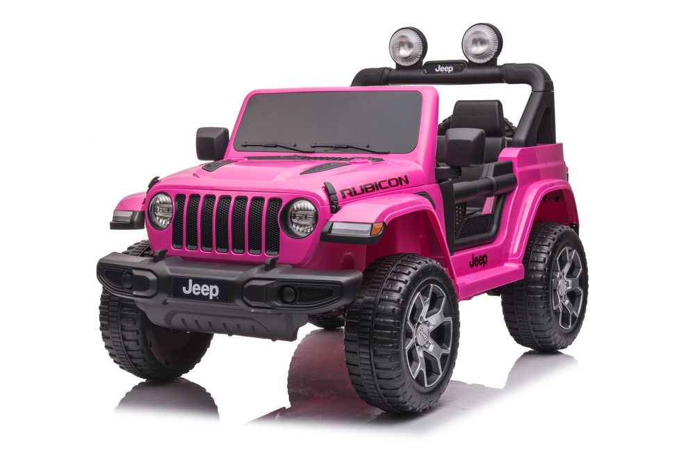 różówy jeep wrangler na akumulator